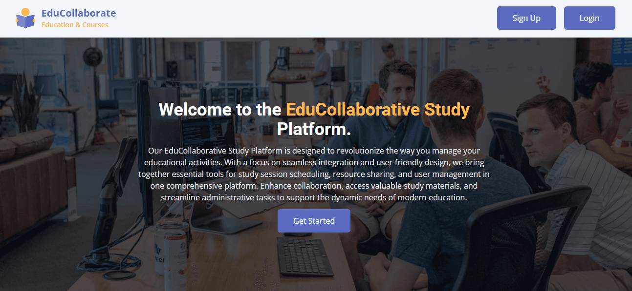 Screenshot preview of Education Collaborative Study Platform