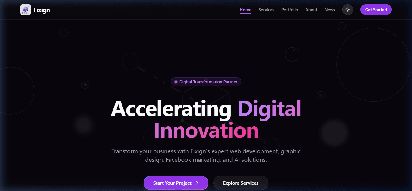 Screenshot preview of Fixign Software Engineering & AI Solutions Agency
