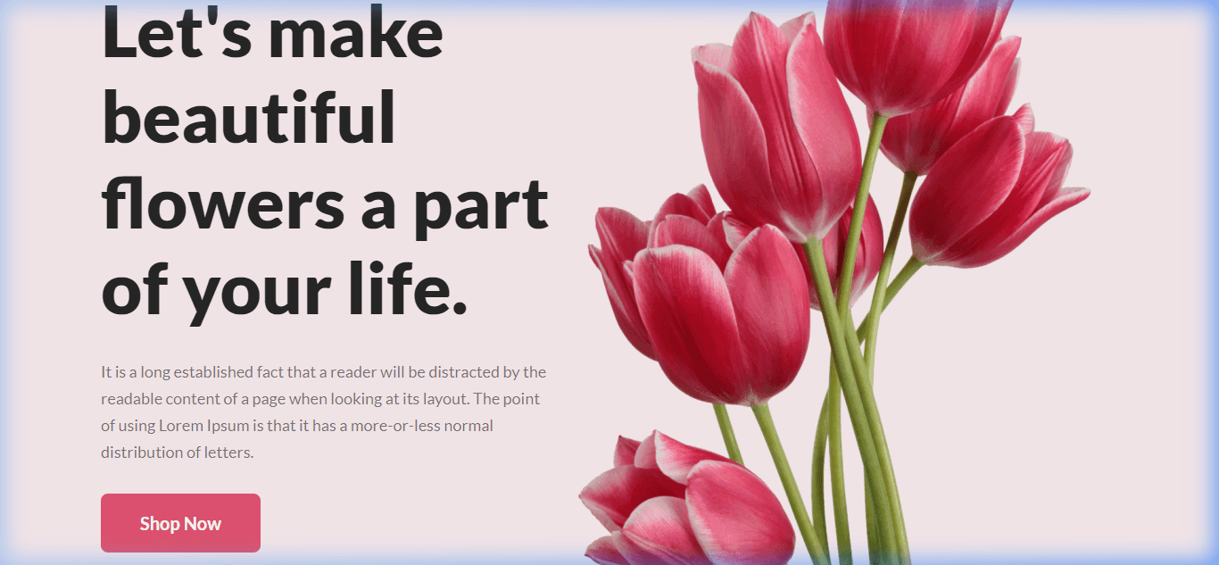 Screenshot preview of Flower Shop E-Commerce Landing Page