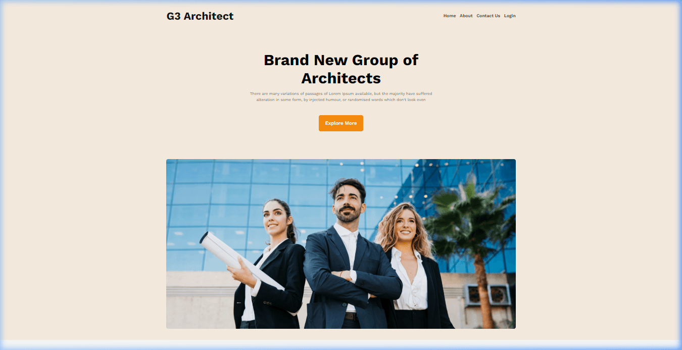 Screenshot preview of G3 Architects Agency Landing Page