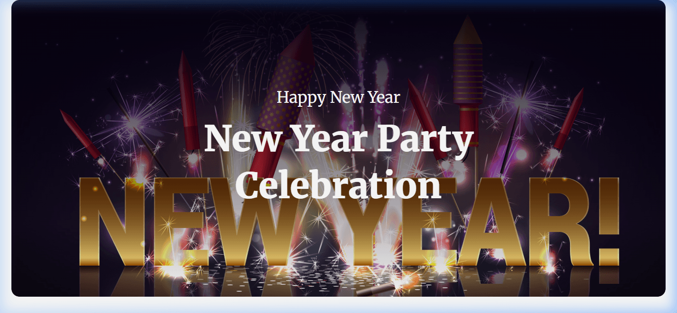 Screenshot preview of New Year Party Celebration Platform