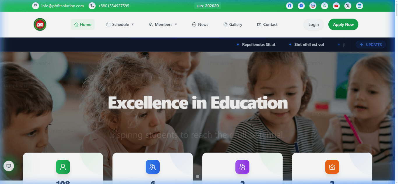 Screenshot preview of PromoteBD School Management & Education Portal