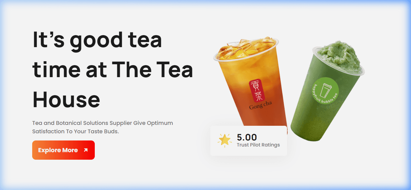 Screenshot preview of The Tea House Botanical Drinks Showcase