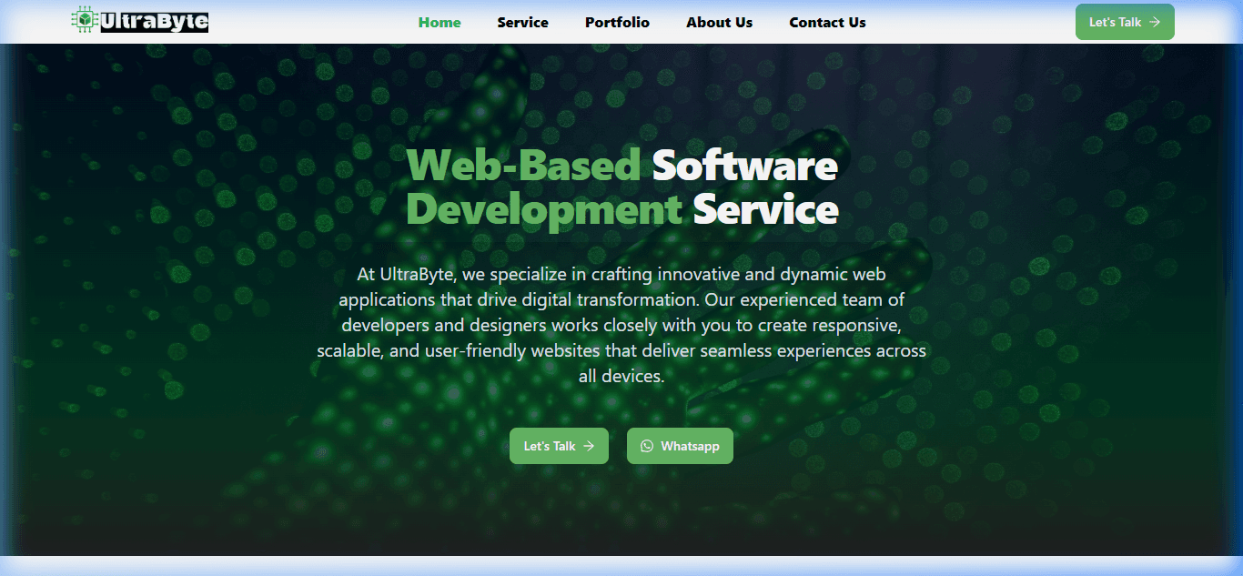 Screenshot preview of Home | UltraByte - Web Software Development Service